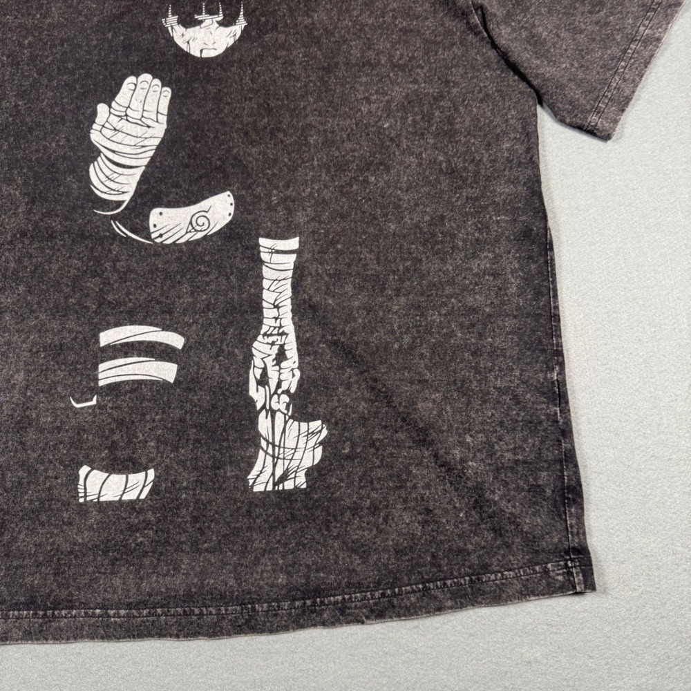 Naruto Rock Lee Graphic T-Shirt Mens Large Black Acid Wash Anime Tee - Picture 12 of 12